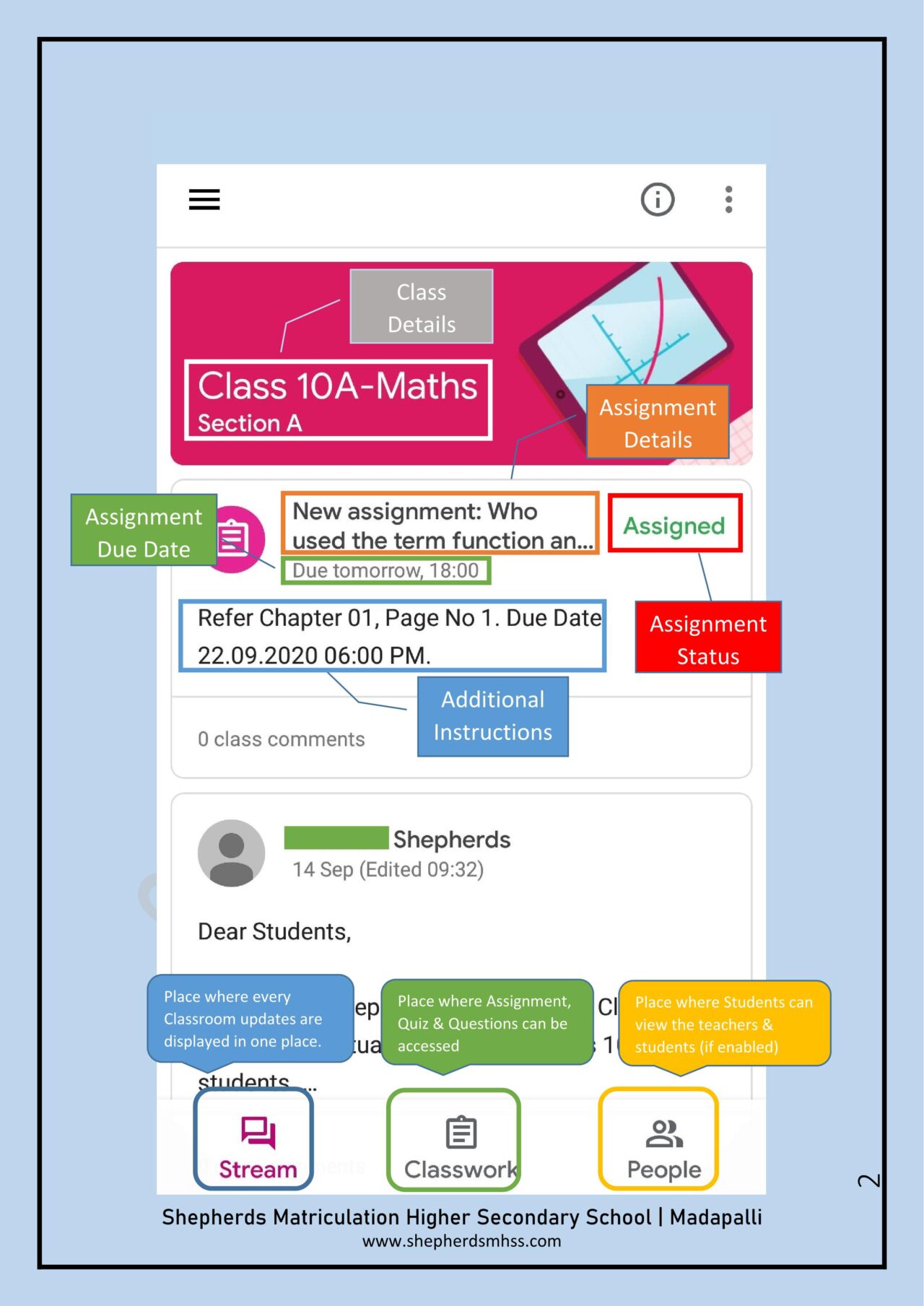 unsubmitted assignment on google classroom