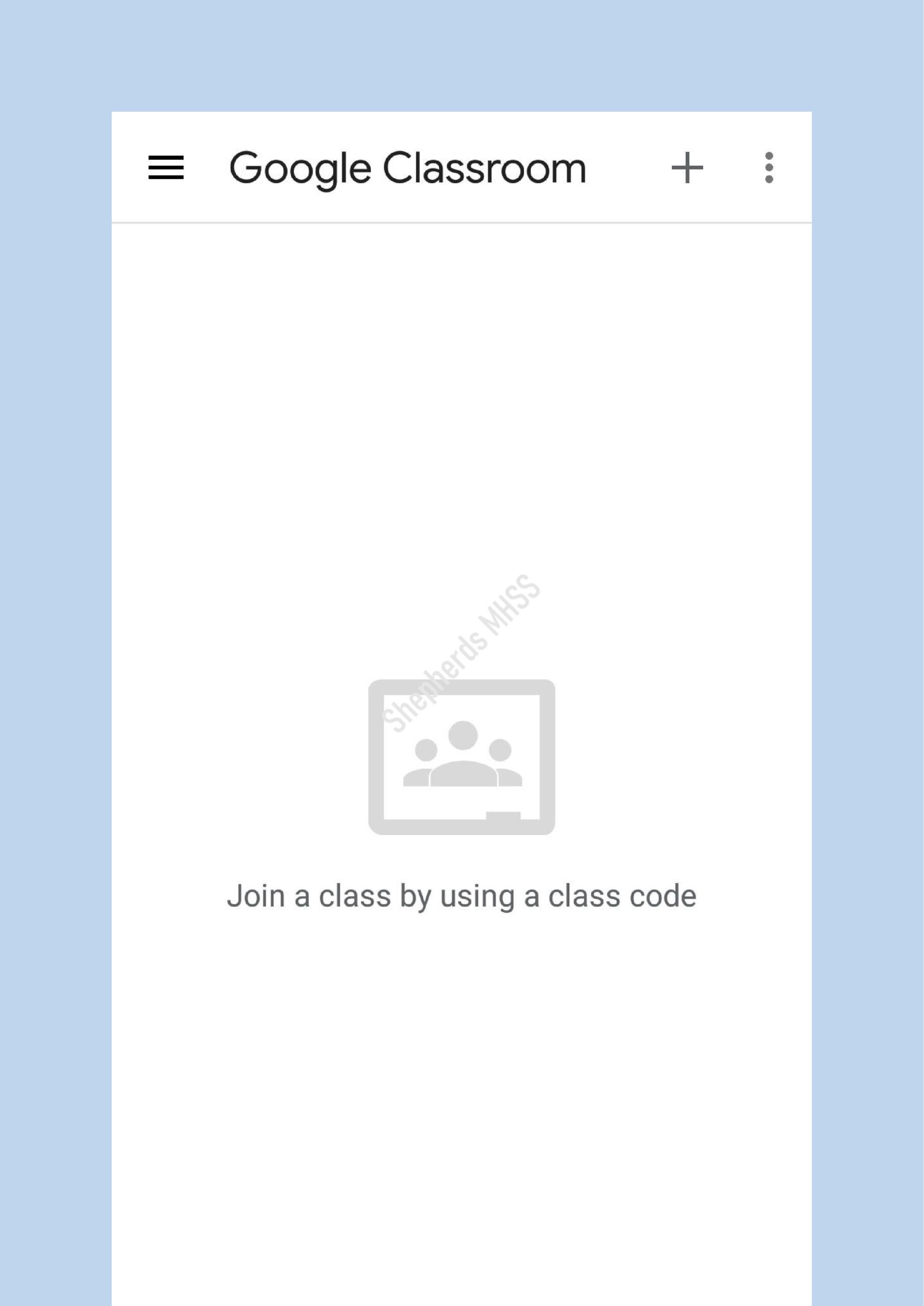 Add school account via Classroom app